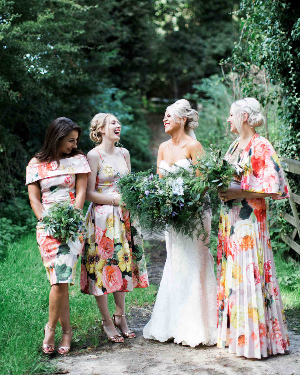 Emerald Green Floral Bridesmaid Dresses